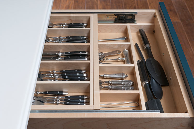 Solid Wood Tiered Cutlery Divider - Kemper Cabinetry